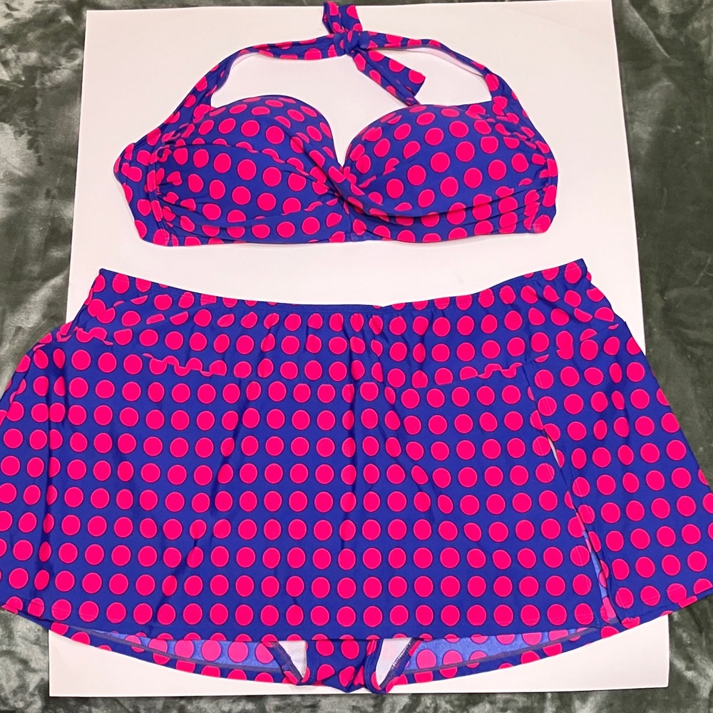 Women’s VM blue and red two piece swimsuit